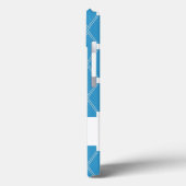 Coques Case-Mate iPhone Lattice Jacquard bleu avec monogramme (Verso / Gauche)