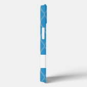 Coques Case-Mate iPhone Lattice Jacquard bleu avec monogramme (Verso / Droite)