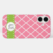 Coques Case-Mate iPhone Latticwork rose, Quatrefoil, Trellis, Monogramme (Verso (horizontal))