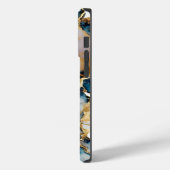 Coques Case-Mate iPhone Lavage Monogram Rose Bleu Or Splash Aquarelle (Verso / Gauche)