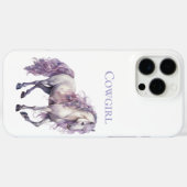 Coques Case-Mate iPhone Lavande Blanc Floral Cheval Cowgirl (Verso (horizontal))