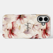 Coques Case-Mate iPhone Lavande de crème Bourgogne Florale (Verso (horizontal))