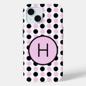 Coques Case-Mate iPhone Lavande de monogramme et noir (Verso)