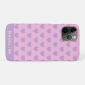 Coques Case-Mate iPhone Lavande et Coeurs roses Motif Personnalisé (Dos (Horizontal))