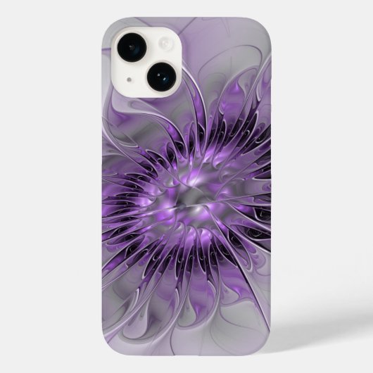 Coques Case-Mate iPhone Lavande Fleur Dream Moderne Abstrait Fractal Art (Verso)