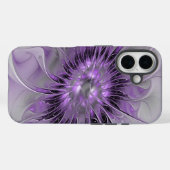 Coques Case-Mate iPhone Lavande Fleur Dream Moderne Abstrait Fractal Art (Verso (horizontal))
