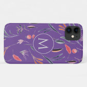 Coques Case-Mate iPhone Lavande Florale MONOGRAM personnalisé (Dos (Horizontal))