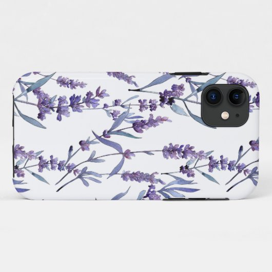Coques Case-Mate iPhone Lavande Florale sur blanc (Dos (Horizontal))