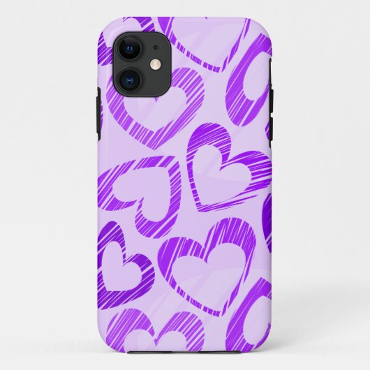 Coques Case-Mate iPhone Lavande Joueuse mauve croquis Motif de coeur (Dos)