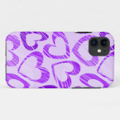 Coques Case-Mate iPhone Lavande Joueuse mauve croquis Motif de coeur (Dos (Horizontal))