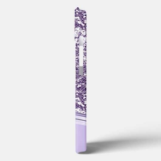 Coques Case-Mate iPhone Lavande Parties scintillant violet Look Monogramme (Verso / Gauche)