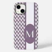 Coques Case-Mate iPhone Lavender Elegant Chevron Design avec monogramme (Verso)