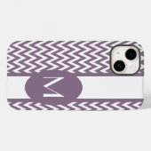 Coques Case-Mate iPhone Lavender Elegant Chevron Design avec monogramme (Verso (horizontal))