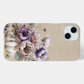 COQUES Case-Mate iPhone LAVENDER PURPLE & TAN FLOWWERS ET CITROUILLES (Verso (horizontal))
