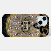 Coques Case-Mate iPhone Laventel Élégant Monogramme (Verso (horizontal))