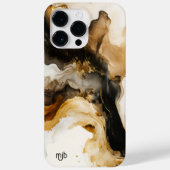 Coques Case-Mate iPhone Laver à encre neutre Beige et Or Abstrait (Verso)
