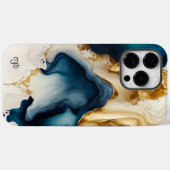 Coques Case-Mate iPhone Laver d'encre beige et Brown marine avec monogramm (Verso (horizontal))