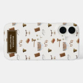 Coques Case-Mate iPhone Law Scales Gavel Juridique Antique Motif (Verso (horizontal))