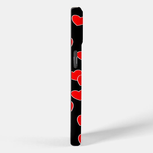 Coques Case-Mate iPhone Layla - Modèle Texte, Coeurs Rouges Flambés Sur No (Verso / Droite)