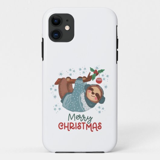 Coques Case-Mate iPhone Lazy Sloth Noël (Dos)