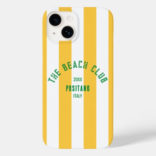 Coques Case-Mate iPhone Le Beach Club Crest Yellow Cabana Stripe (Verso)