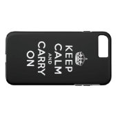 Coques Case-Mate iPhone Le blanc noir gardent le calme et continuent (Dos (Horizontal))