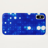 Coques Case-Mate iPhone Le bleu allume le motif de point de polka (Dos (Horizontal))