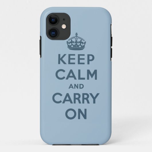 Coques Case-Mate iPhone Le bleu gardent le calme et continuent (Dos)