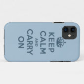 Coques Case-Mate iPhone Le bleu gardent le calme et continuent (Dos (Horizontal))