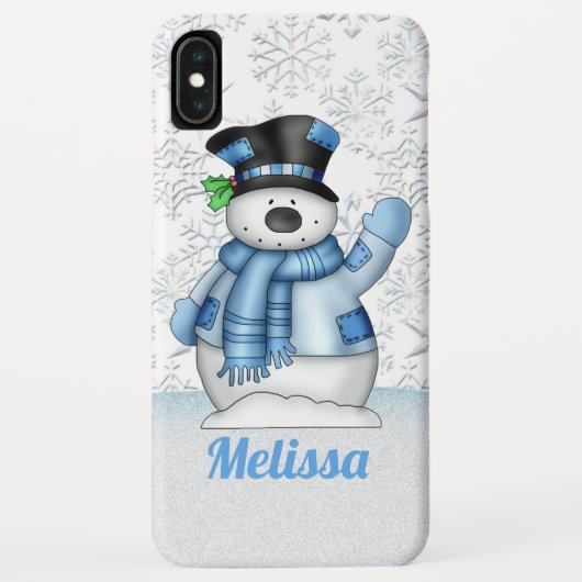 Coques Case-Mate iPhone Le bonhomme de neige de fête de Noël ajoutent le (Dos)