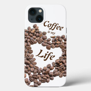 Case-Mate iPhone Case Le café est ma vie avec des grains de café cœur