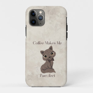 Case-Mate iPhone Case Le café me rend purr-fait- Grain de café-Chat-