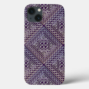 iPhone 13 Case Le carré argenté de pourpre forme le motif de