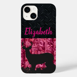 Coques Pour iPhone Le cas nommé de Camo des femmes roses de cerfs