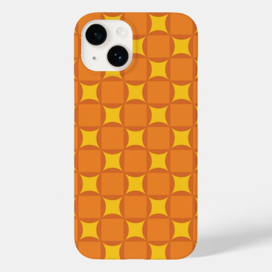 Coques Case-Mate iPhone Le cercle de style des années 70 Orange (Verso)