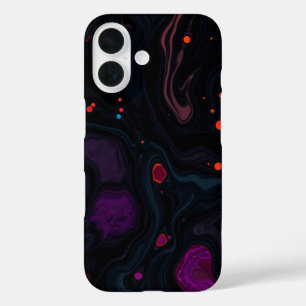 Coques iPhone 16 Le chaos cosmique : un paysage Abstrait sombre