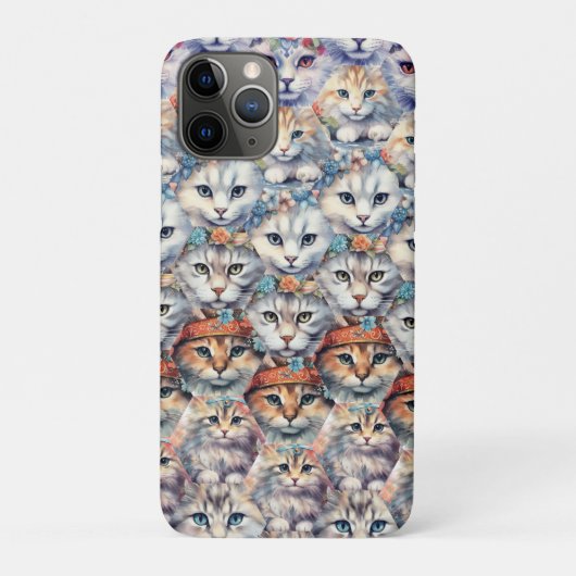 Coques Case-Mate iPhone Le chat fait face au Motif Hexagon (Dos)