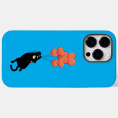 Coques Case-Mate iPhone Le chat noir vole sur les coeurs (Verso (horizontal))