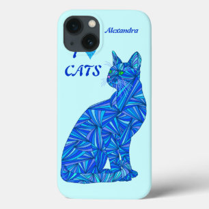 Coques Pour iPhone le chat se reposant bleu ifonx78 de z