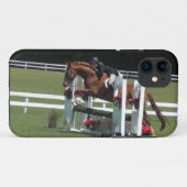 Coques Case-Mate iPhone le cheval sautant, cheval de Derby (Dos (Horizontal))