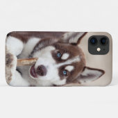 Coques Case-Mate iPhone Le chiot sibérien Husky à la plage (Dos (Horizontal))