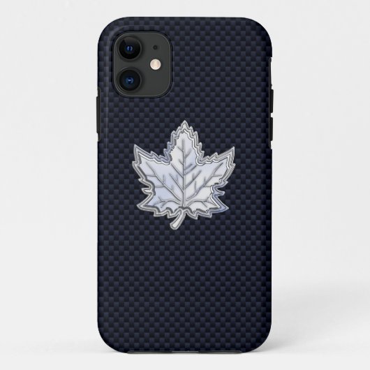 Coques Case-Mate iPhone Le chrome aiment la feuille d'érable sur la fibre (Dos)