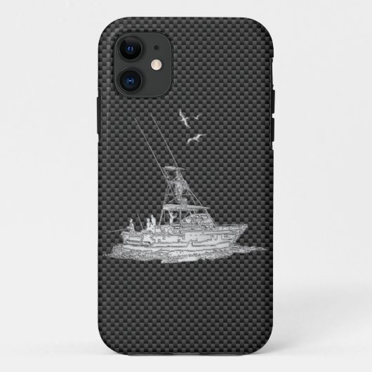 Coques Case-Mate iPhone Le chrome argenté aiment le bateau de pêche sur la (Dos)