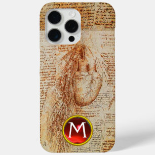 Coque iPhone 15 Pro Max Le coeur et les artères bronchiques Gem Monogramme