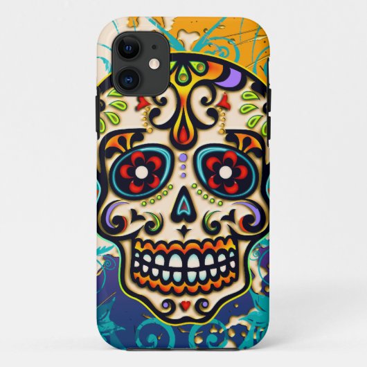Coques Case-Mate iPhone Le crâne mexicain de sucre, le Jour des morts (Dos)