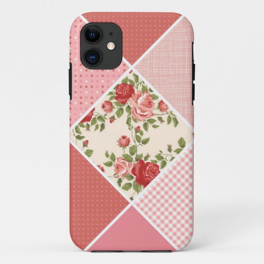 Coques Case-Mate iPhone Le cru, édredon victorien, rose, s'est levé, blanc (Dos)