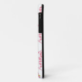 Coques Case-Mate iPhone Le cru rose de damassé fleurit le motif de fleur (Dos/Gauche)