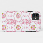 Coques Case-Mate iPhone Le cru rose de damassé fleurit le motif de fleur (Dos (Horizontal))