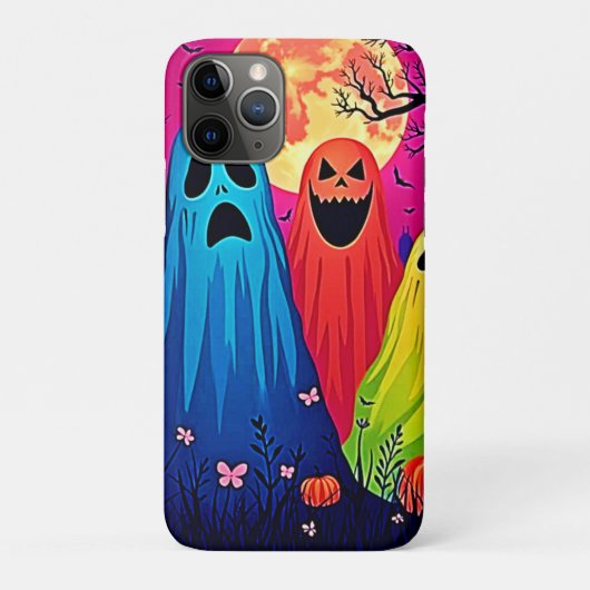 Coques Case-Mate iPhone Le design de la fête d'Halloween de Neon Ghosts (Dos)