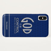 Coques Case-Mate iPhone LE DIEU PERSONNALISÉ chrétien EST EN CONTRÔLE Bleu (Dos (Horizontal))